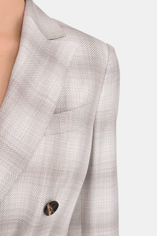 Вискозный жакет в клетку KITON Серый Женский D46523K0922G08004