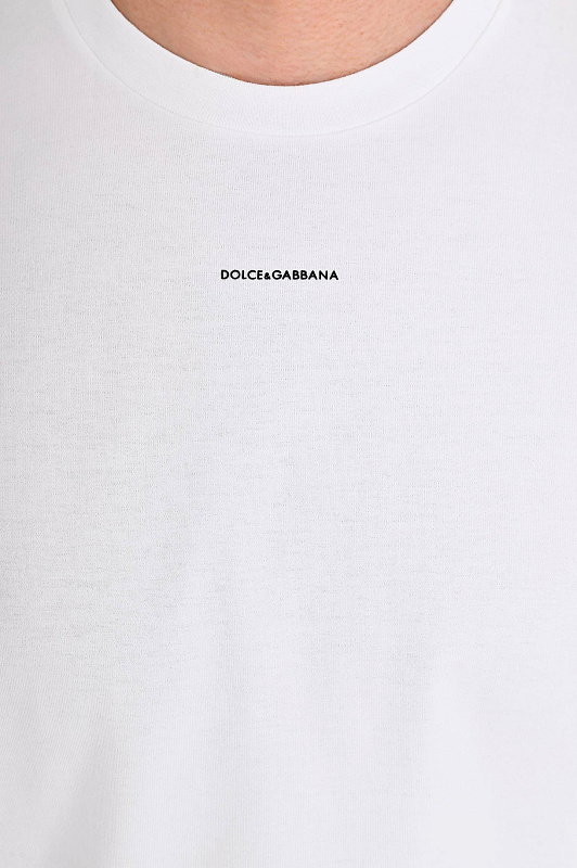 Свободная футболка с логотипом DOLCE & GABBANA Белый Мужской G8PB8T G7PYR Свободная футболка с логотипом DOLCE & GABBANA Белый Мужской G8PB8T G7PYR
