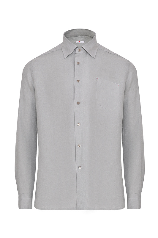 Льняная рубашка с карманом KITON Серый Мужской UMCNERHH09690 Льняная рубашка с карманом KITON Серый Мужской UMCNERHH09690