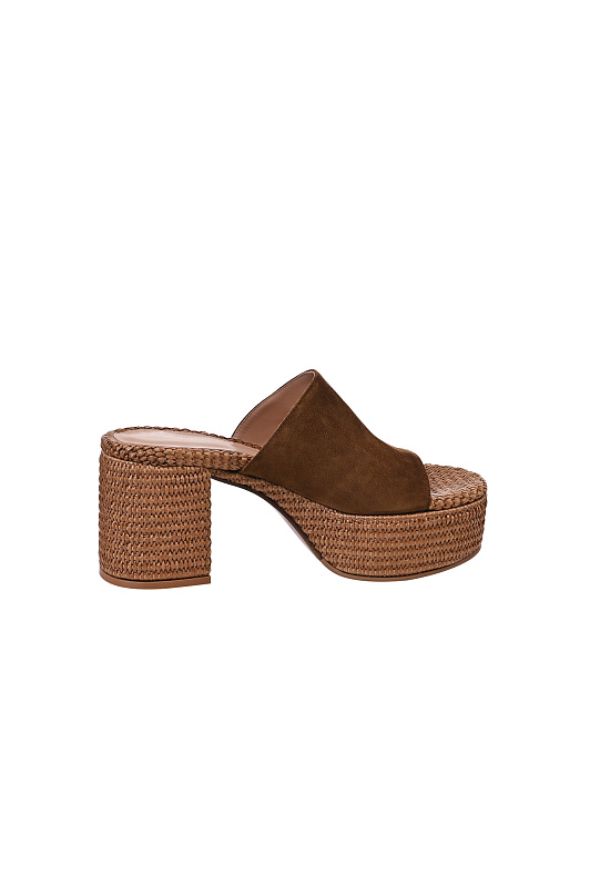 Кожаные сабо GIANVITO ROSSI Коричневый Женский G10169.35RIC.CBLTECU