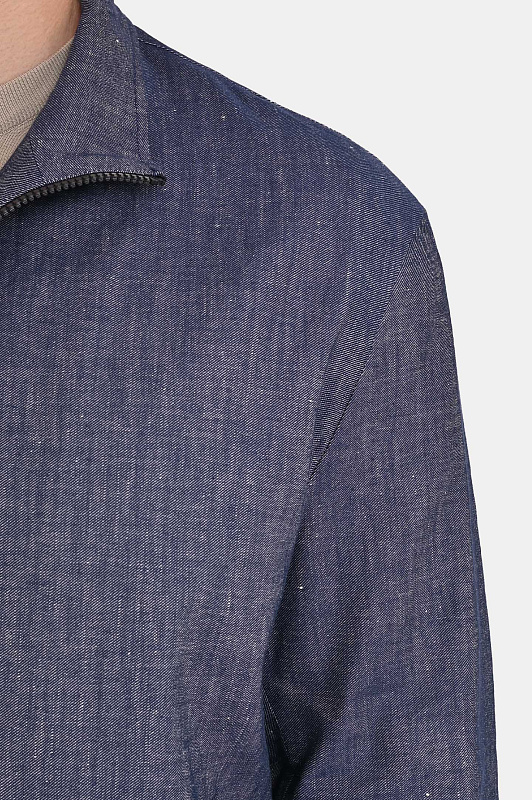 Льняная куртка CANALI Темно-синий Мужской O41087USG03468 Льняная куртка CANALI Темно-синий Мужской O41087USG03468
