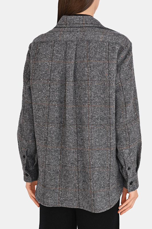 Фактурная рубашка-жакет KITON Серый Женский D50429K0558I0 Фактурная рубашка-жакет KITON Серый Женский D50429K0558I0