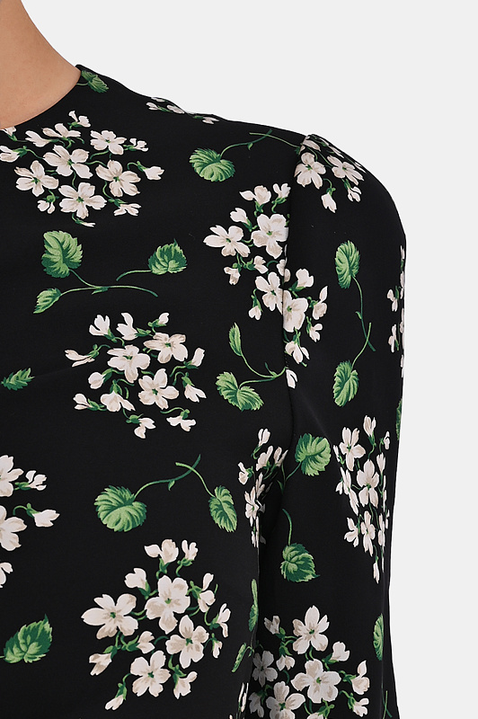 Шелковое платье миди DOLCE & GABBANA  Черный Женский F664HTFSA85