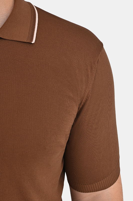 Трикотажное поло CANALI Коричневый Мужской C1164MK02460 Трикотажное поло CANALI Коричневый Мужской C1164MK02460