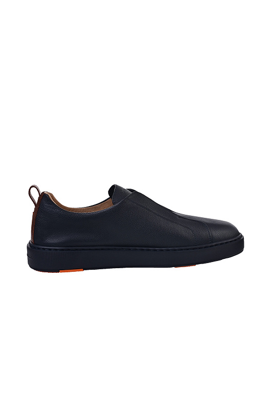 Кожаные кеды SANTONI Темно-синий Мужской MBCG21995OCAKLLDU55