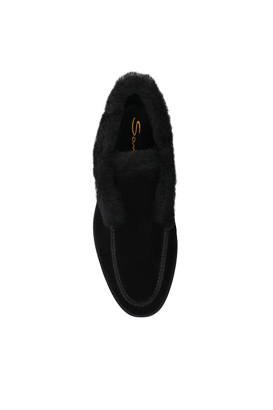 Меховые ботинки без шнурков SANTONI Черный Женский WUYG58457NERAPFRN01 Меховые ботинки без шнурков SANTONI Черный Женский WUYG58457NERAPFRN01