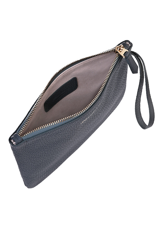 Кожаный клатч на молнии SANTONI Серый Женский DFPGA2611FO-HUXAI00 Кожаный клатч на молнии SANTONI Серый Женский DFPGA2611FO-HUXAI00