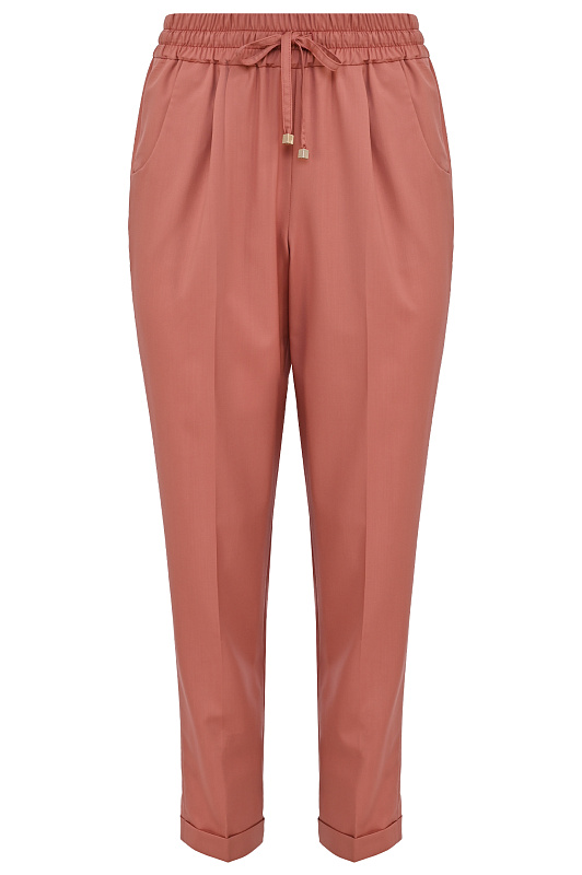 Шерстяные брюки с кулиской KITON Розовый Женский D37102K010247 Шерстяные брюки с кулиской KITON Розовый Женский D37102K010247