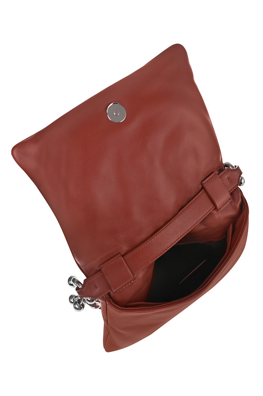 Кожаная сумка с цепью SPORTMAX Коричневый Женский SPXSOFFYMINI 261251103160