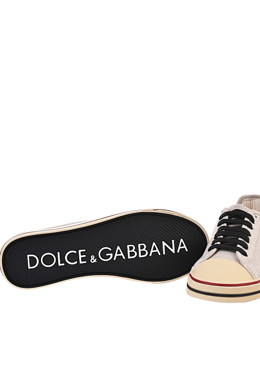 Кеды льняные DOLCE & GABBANA Бежевый Мужской CS2386 A0131 Кеды льняные DOLCE & GABBANA Бежевый Мужской CS2386 A0131