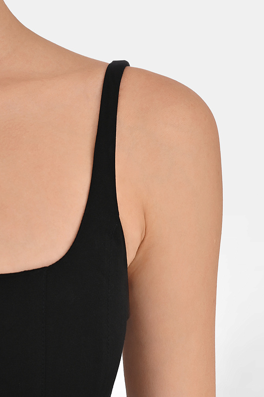Хлопковое платье миди JACQUEMUS Черный Женский DRW00231AW00350 Хлопковое платье миди JACQUEMUS Черный Женский DRW00231AW00350