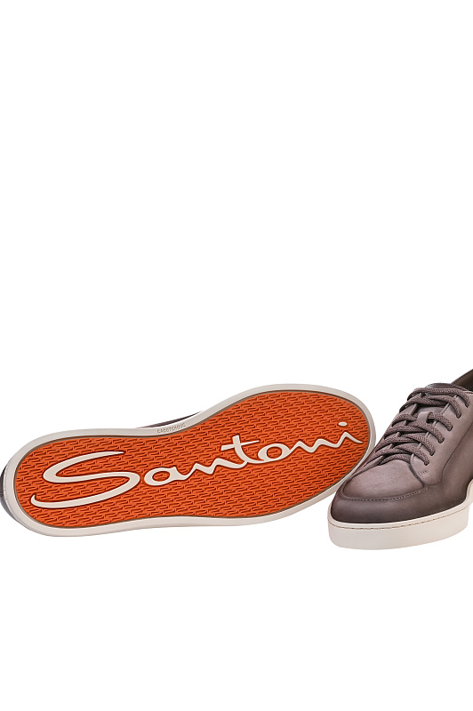 Кожаные кеды SANTONI Бежевый Мужской MBNG22184TIRTFEH Кожаные кеды SANTONI Бежевый Мужской MBNG22184TIRTFEH