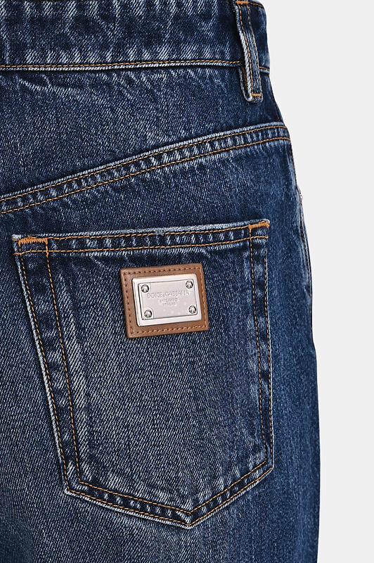 Джинсы палаццо с потертостями DOLCE & GABBANA Синий Женский FTC79D G8PT3 Джинсы палаццо с потертостями DOLCE & GABBANA Синий Женский FTC79D G8PT3