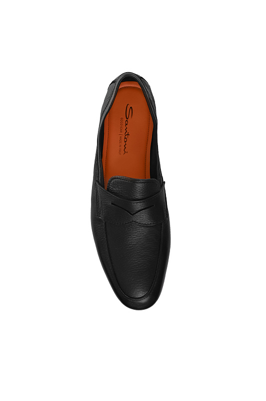 Кожаные лоферы с ремешком SANTONI Черный Мужской MCNG18837SA4SEPRN01 Кожаные лоферы с ремешком SANTONI Черный Мужской MCNG18837SA4SEPRN01