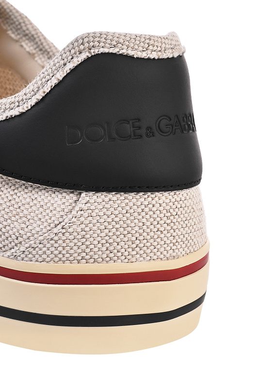 Кеды льняные DOLCE & GABBANA Бежевый Мужской CS2386 A0131 Кеды льняные DOLCE & GABBANA Бежевый Мужской CS2386 A0131