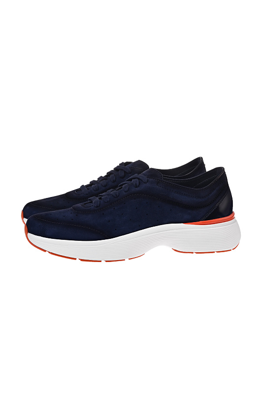Кожаные кроссовки на шнуровке SANTONI Темно-синий Мужской MBBG22070BARTSOGU60 Кожаные кроссовки на шнуровке SANTONI Темно-синий Мужской MBBG22070BARTSOGU60