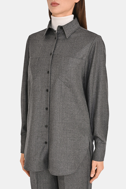 Удлиненная рубашка с карманом KITON Серый Женский D52451K0520I0 Удлиненная рубашка с карманом KITON Серый Женский D52451K0520I0