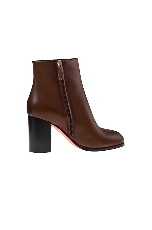 Кожаные ботильоны на каблуке SANTONI Коричневый Женский WTNG71742HI3HDYLT50 Кожаные ботильоны на каблуке SANTONI Коричневый Женский WTNG71742HI3HDYLT50