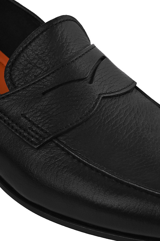 Кожаные лоферы с ремешком SANTONI Черный Мужской MCNG18837SA4SEPRN01 Кожаные лоферы с ремешком SANTONI Черный Мужской MCNG18837SA4SEPRN01