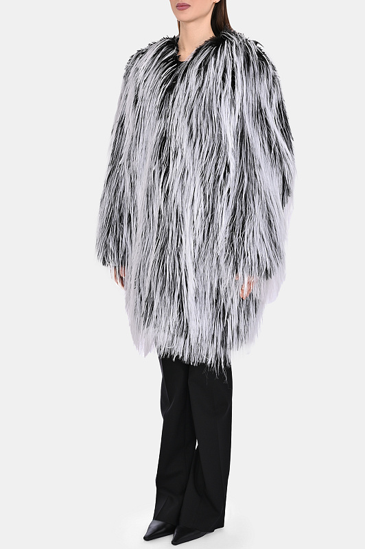 Фактурное пальто с ворсом SPORTMAX Черно-белый Женский ADESSO1234 2522456033600 Фактурное пальто с ворсом SPORTMAX Черно-белый Женский ADESSO1234 2522456033600