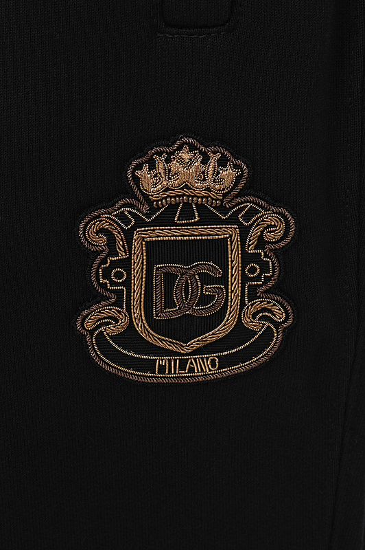 Хлопковые джоггеры с вышивкой DOLCE & GABBANA Черный Мужской GP07TZ G7PZT Хлопковые джоггеры с вышивкой DOLCE & GABBANA Черный Мужской GP07TZ G7PZT