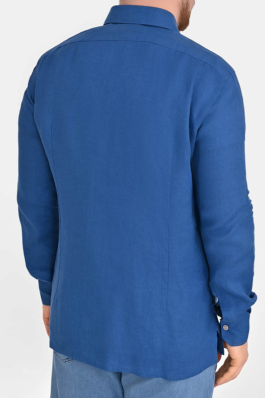 Льняная рубашка с карманом KITON Синий Мужской UMCNERHH09690 Льняная рубашка с карманом KITON Синий Мужской UMCNERHH09690