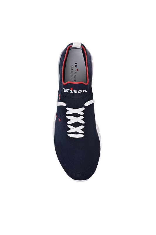 Текстильные кроссовки KITON Темно-синий Мужской USSA392N013620 Текстильные кроссовки KITON Темно-синий Мужской USSA392N013620