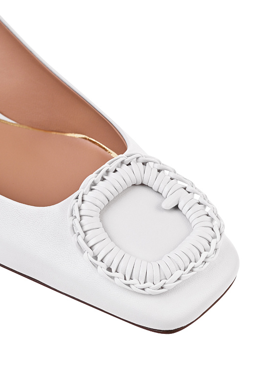Кожаные босоножки с пряжкой SANTONI Белый Женский WDMG72082HA2NWKEI80 Кожаные босоножки с пряжкой SANTONI Белый Женский WDMG72082HA2NWKEI80
