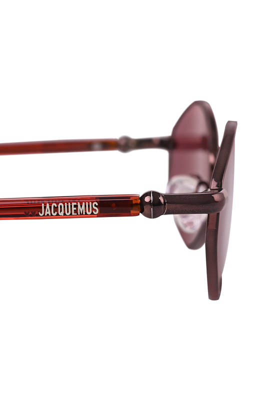 Узкие очки в металле JACQUEMUS Бордовый Unisex JAC160C2SUN/K