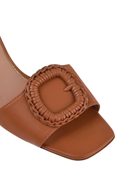 Кожаные пантолеты с пряжкой SANTONI Коричневый Женский WHNG72080HA2NWKEC41