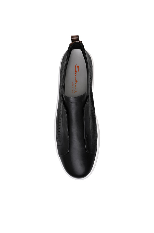 Кожаные кеды SANTONI Черный Мужской MBCG22181BARTFID