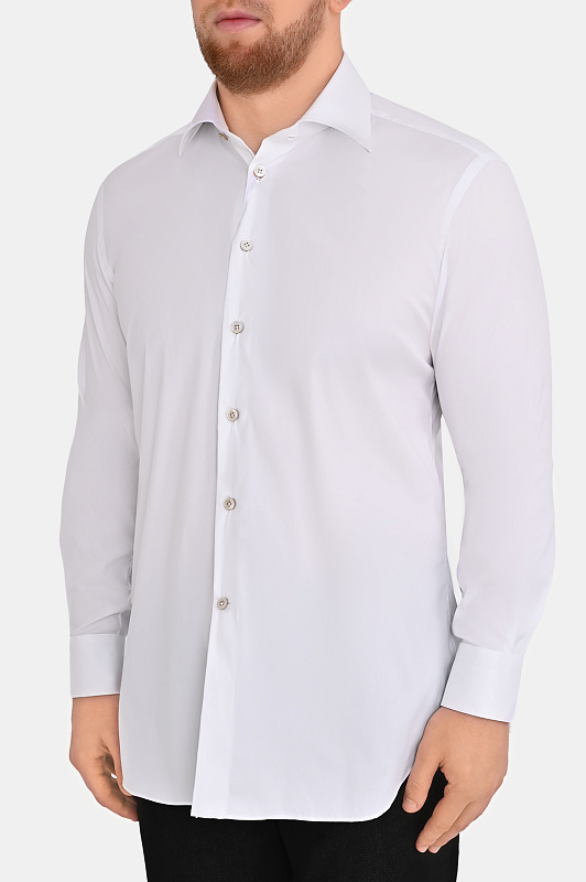 Хлопковая рубашка стрейч KITON Белый Мужской UCCH0296001 Хлопковая рубашка стрейч KITON Белый Мужской UCCH0296001