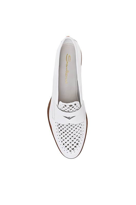 Кожаные лоферы SANTONI Белый Женский WUSG72100HAFSYWEI50 Кожаные лоферы SANTONI Белый Женский WUSG72100HAFSYWEI50