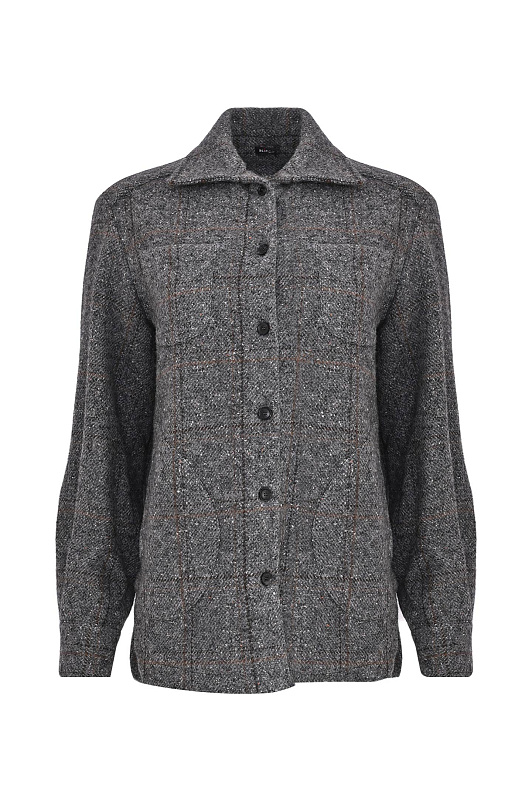 Фактурная рубашка-жакет KITON Серый Женский D50429K0558I0 Фактурная рубашка-жакет KITON Серый Женский D50429K0558I0