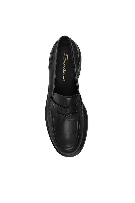 Кожаные лоферы на платформе SANTONI Черный Женский WUEG71868SMOTDYLN01