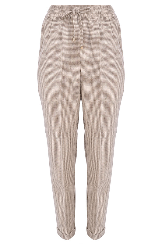 Зауженные брюки в клетку KITON Бежевый Женский D37102K0546I0 Зауженные брюки в клетку KITON Бежевый Женский D37102K0546I0