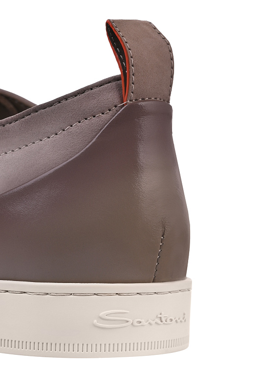 Кожаные кеды SANTONI Бежевый Мужской MBNG22184TIRTFEH Кожаные кеды SANTONI Бежевый Мужской MBNG22184TIRTFEH