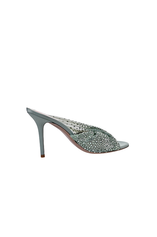Текстильные мюли со стразами GEDEBE Зеленый Женский MARIEL MULE 105