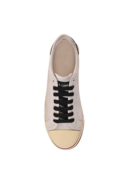 Кеды льняные DOLCE & GABBANA Бежевый Мужской CS2386 A0131 Кеды льняные DOLCE & GABBANA Бежевый Мужской CS2386 A0131