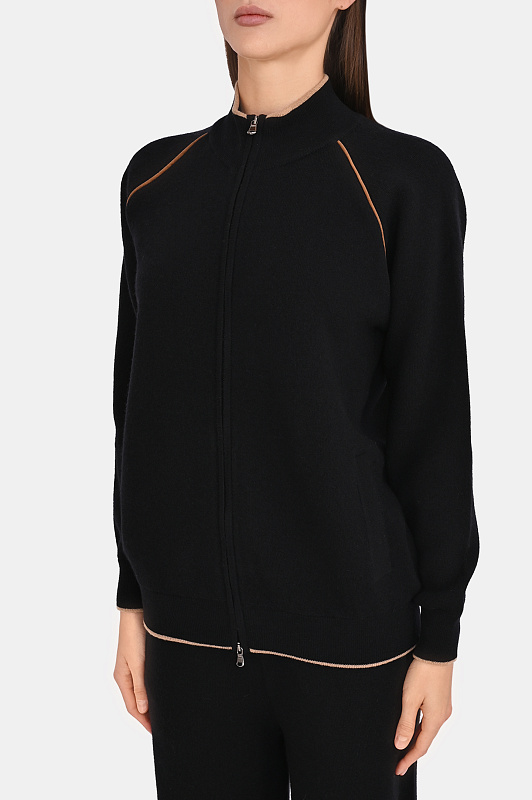 Трикотажная олимпийка KITON Черный Женский D62940K0584L0 Трикотажная олимпийка KITON Черный Женский D62940K0584L0