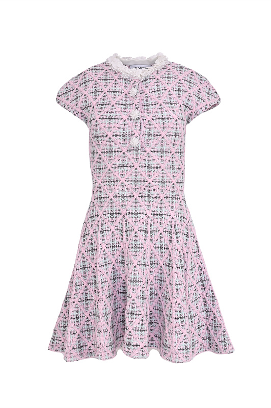 Твидовое платье с оборкой SELF PORTRAIT Розовый Женский AW26146SP Твидовое платье с оборкой SELF PORTRAIT Розовый Женский AW26146SP