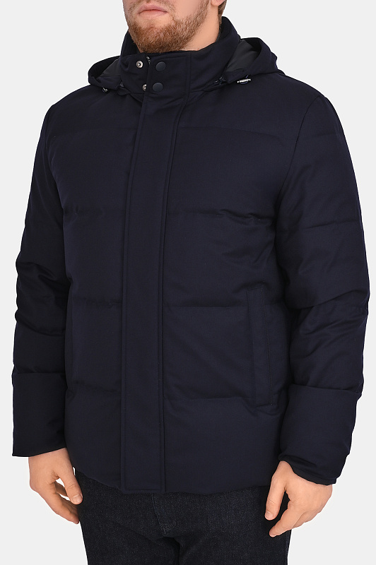 Стёганая куртка с капюшоном CANALI Темно-синий Мужской O30548 SG03516 Стёганая куртка с капюшоном CANALI Темно-синий Мужской O30548 SG03516