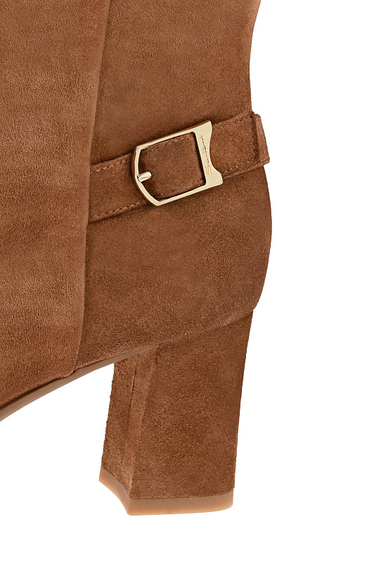 Замшевые ботильоны с пряжкой SANTONI Коричневый Женский WTEG71846PC4NAEAM40 Замшевые ботильоны с пряжкой SANTONI Коричневый Женский WTEG71846PC4NAEAM40
