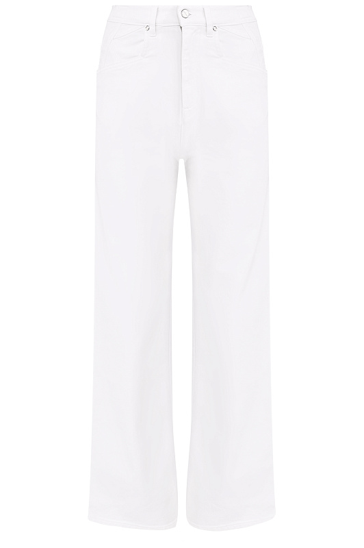 Широкие джинсы KITON Белый Женский DJ53102K0924H0 Широкие джинсы KITON Белый Женский DJ53102K0924H0