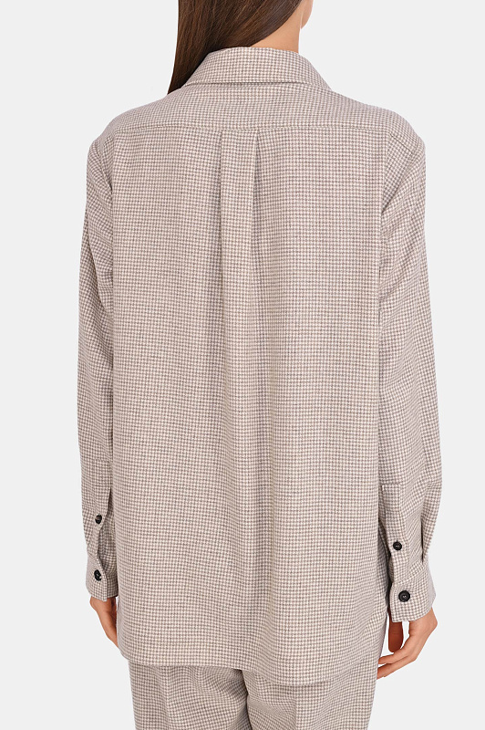 Клетчатая рубашка KITON Бежевый Женский D50429K0546I0 Клетчатая рубашка KITON Бежевый Женский D50429K0546I0