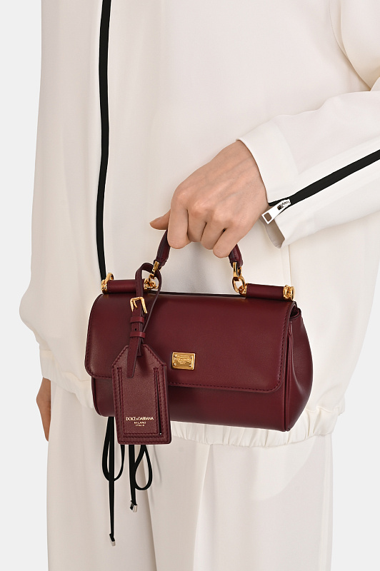 Кожаная сумка с клапаном DOLCE & GABBANA Бордовый Женский BB7864B7321 Кожаная сумка с клапаном DOLCE & GABBANA Бордовый Женский BB7864B7321