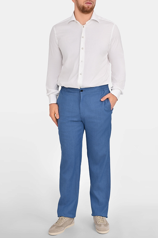 Хлопковая рубашка стрейч KITON Белый Мужской UCCH0296002 Хлопковая рубашка стрейч KITON Белый Мужской UCCH0296002