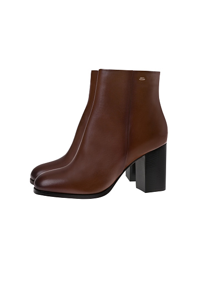 Кожаные ботильоны на каблуке SANTONI Кожаные ботильоны на каблуке SANTONI