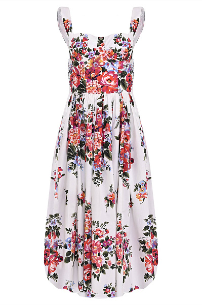 Хлопковое платье с цветами DOLCE & GABBANA 