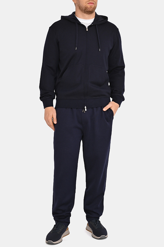 Трикотажная толстовка с капюшоном BRUNELLO CUCINELLI Темно-синий Мужской MM8359069G Трикотажная толстовка с капюшоном BRUNELLO CUCINELLI Темно-синий Мужской MM8359069G